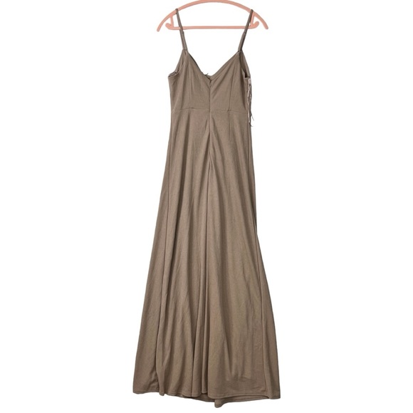 Birdy Grey Jay Crepe Size XL Taupe Gown V Neck Slit Stretch Prom Bridesmaid NEW - Picture 4 of 7